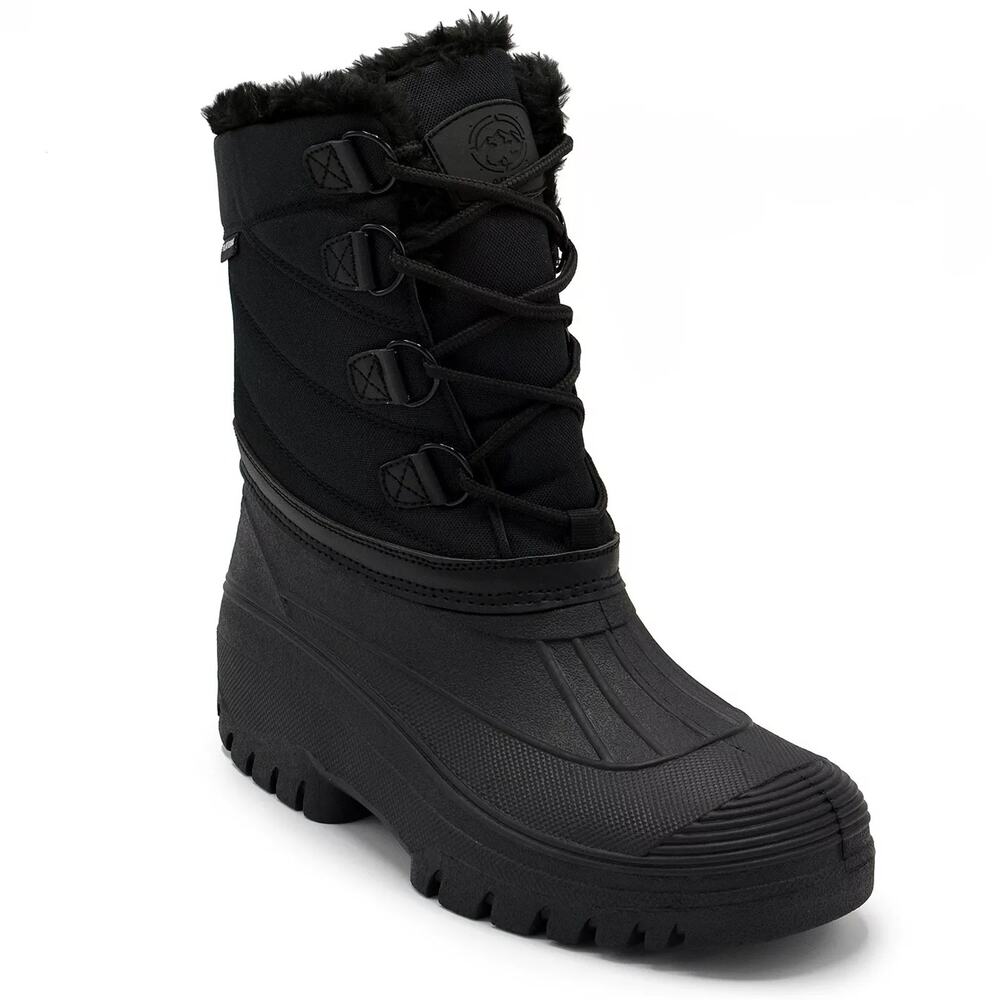 Polar Range Men Waterproof Cold Weather Snow Boots Decker Size US 12M Black
